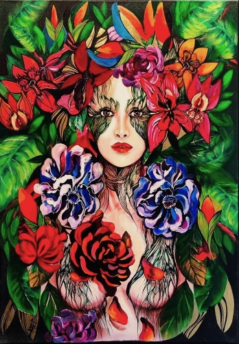 Amissa, 70x100 cm, technika mieszana, Maggie Piu