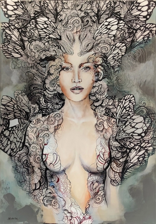 Freewolna Carmen Czuje Miętę, 70x100 cm, technika mieszana, Maggie Piu.jpg
