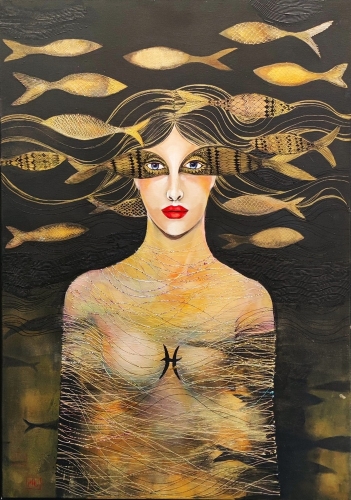 Ryby, 70x100 cm, akryl na płótnie, Maggie Piu, 2026..jpg