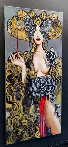 Kaminoboro, 70x150 cm, akryl na płótnie, obraz Maggie Piu, left perspective