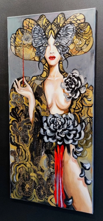 Kaminoboro, 70x150 cm, akryl na płótnie, obraz Maggie Piu, right perspective