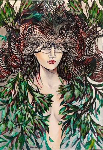 Viridis Silver, 70x100 cm, technika mieszana, Maggie Piu.jpg