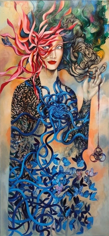Horror vacui, 70x150 cm, akryl na płótnie, Maggie PIu, 2026.jpg