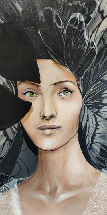 Freewolna Butterfly, 70x150 cm, akryl na płótnie, Maggie Piu, detal.jpg