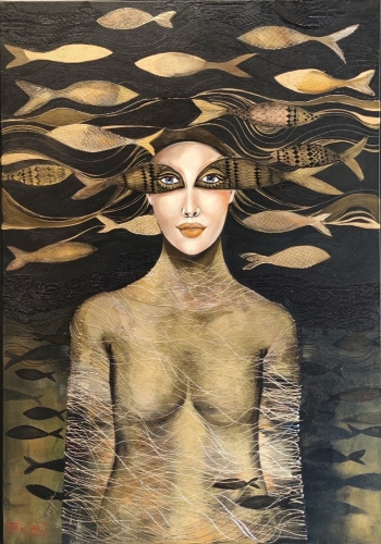 Ryby, 70x100 cm, akryl na płótnie, Maggie Piu, 2026.jpg