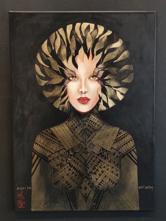 Lew, 50x70 cm, akryl na płótnie, Maggie Piu, black wall.jpg