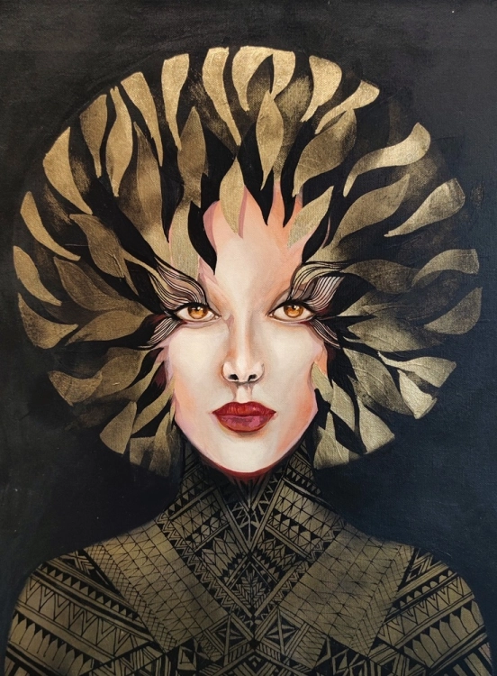 Lew, 50x70 cm, detal-1, akryl na płótnie, Maggie Piu.jpg