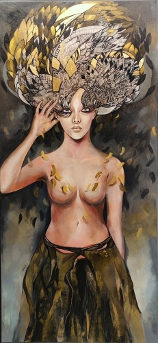 Kikazaru Aleksandra, 70x150 cm, akryl na płótnie, Maggie Piu, 2026.jpg