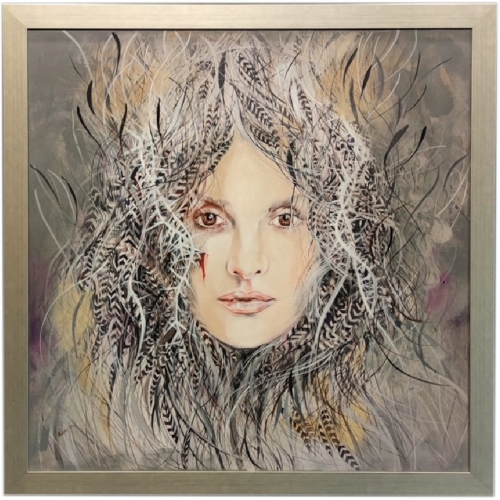 Rita, 80x80 cm, technika mieszana, Maggie Piu, silver frame, white back.jpg