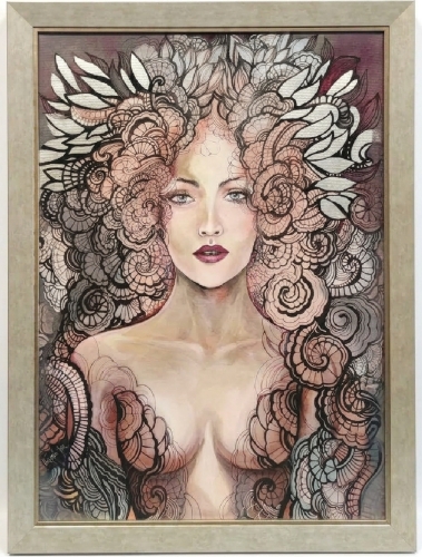 Freewolna Siostra Carmen, 50x70 cm, technika mieszana, rama silver 58x78 cm.jpg