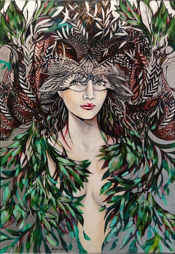 Viridis Silver, 70x100 cm, technika mieszana, Maggie Piu.jpg