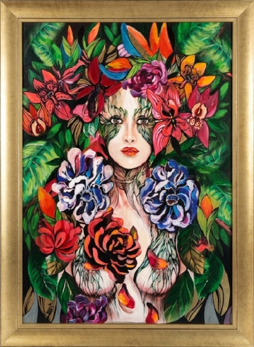 Amissa, 70x100 cm, technika mieszana, rama złota, Maggie Piu.jpg