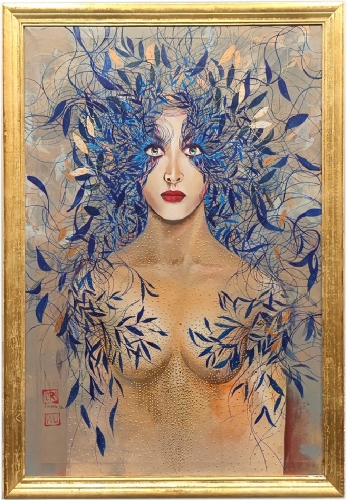 Goplana, 60x90 cm, akryl na płótnie, Maggie Piu, gold frame..jpg