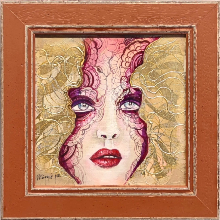 Minimegi A, 20x20 cm, akryl na płótnie, w ramie 27x27 cm, Maggie Piu, 2026 .jpg