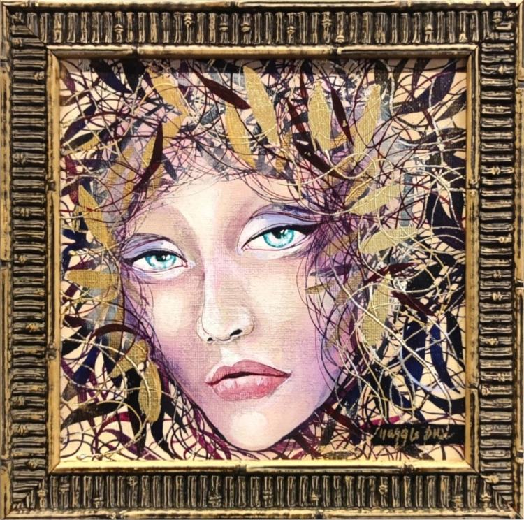 Minimegi B, 20x20 cm, akryl na płótnie, w ramie 25x25 cm, Maggie Piu, 2026.jpg