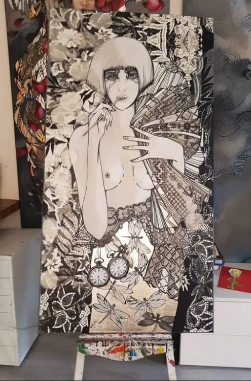 obraz Maggie Piu, Pani Czasu 1, 70x130, giclee na sztaludze.jpg