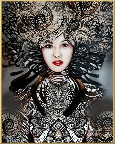 plakat Maggie Piu, Caligo, rama alu złota 40x50cm.jpg
