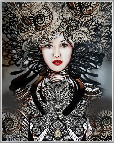 plakat Maggie Piu, Caligo, rama-aluminiowa-srebrna-40x50cm.jpg