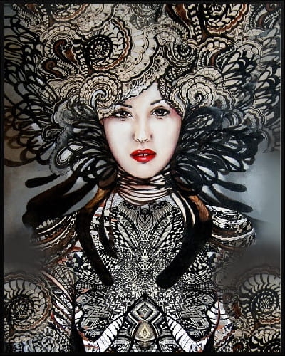 plakat Maggie Piu, Caligo, rama aluminiowa czarna 40x50cm.jpg