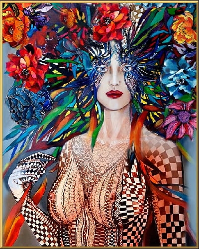 plakat Maggie Piu, Freewolna Pastereczka, rama alu złota 40x50cm.jpg