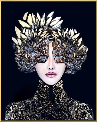 plakat Maggie Piu, Lady Gorudo, rama alu złota 40x50cm.jpg