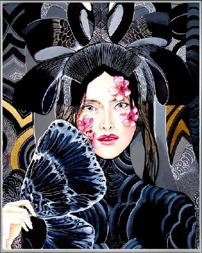plakat Maggie Piu, Lady Sakura, rama-aluminiowa-srebrna-40x50cm.jpg