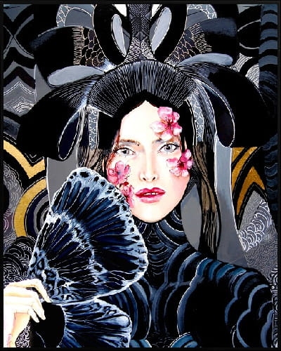 plakat Maggie Piu, Lady Sakura, rama aluminiowa czarna 40x50cm.jpg