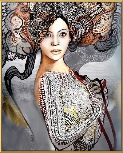 plakat Maggie Piu, Madame Butterfly, rama alu złota 40x50cm.jpg