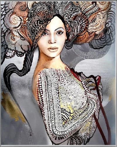 plakat Maggie Piu, Madame Butterfly B., rama-aluminiowa-srebrna-40x50cm.jpg