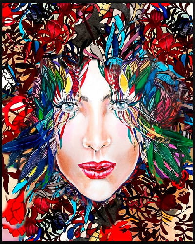 plakat Maggie Piu, Medusa Multicolor, rama aluminiowa czarna 40x50cm.jpg