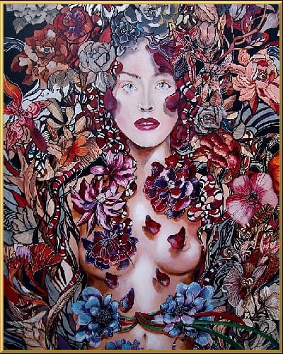 plakat Maggie Piu, Snejki Gucia, rama alu złota 40x50cm.jpg