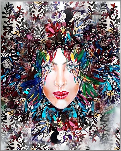 plakat Maggie Piu, Blue Velvet, 40x50 cm, rama alu srebrna 41x51 cm.jpg