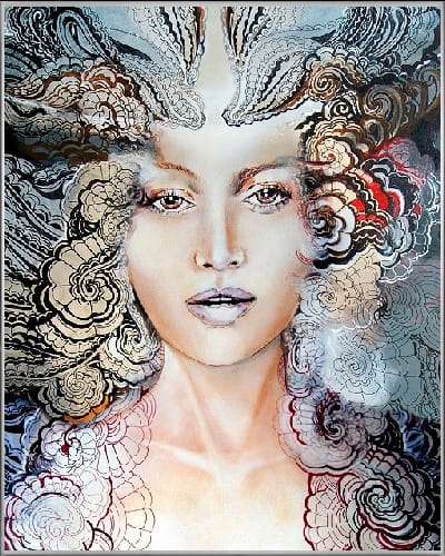 plakat Maggie Piu, Carmen face-to-face, 40x50 cm, rama alu srebrna 41x51 cm.jpg