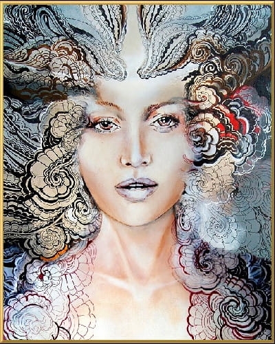 plakat Maggie Piu, Carmen face-to-face, 40x50 cm, rama alu złota 41x51 cm.jpg