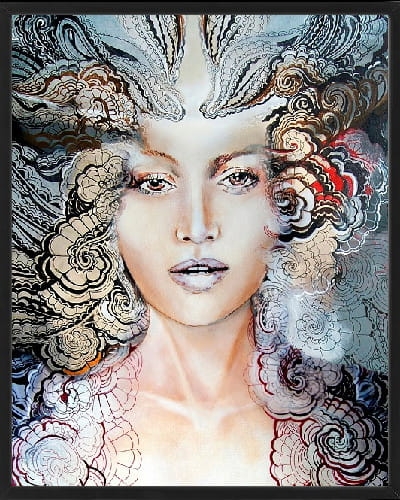 plakat Maggie Piu, Carmen face-to-face, 40x50 cm, rama basic czarna 42x52 cm.jpg