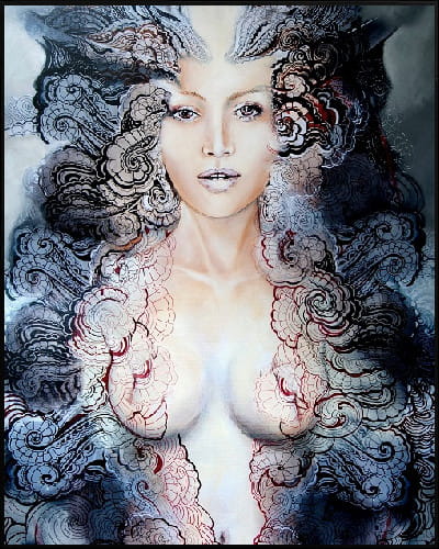 plakat Maggie Piu, Freewolna Carmen Koronka, 40x50 cm, rama alu czarna 41x51 cm.jpg