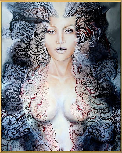 plakat Maggie Piu, Freewolna Carmen Koronka, 40x50 cm, rama alu złota 41x51 cm.jpg