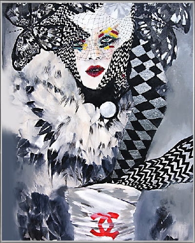 plakat Maggie Piu, Coco Fashion Games, 40x50 cm, rama alu srebrna 41x51 cm.jpg