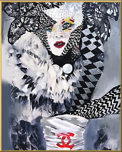plakat Maggie Piu, Coco Fashion Games, 40x50 cm, rama alu złota 41x51 cm.jpg