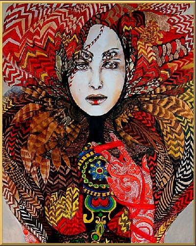 plakat Maggie Piu, Elektra, 40x50 cm, rama alu złota 41x51 cm.jpg