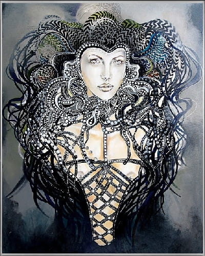 plakat Maggie Piu, Faust, 40x50 cm, rama alu srebrna 41x51 cm.jpg