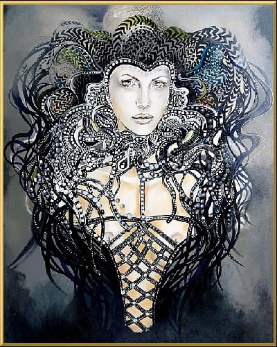 plakat Maggie Piu, Faust, 40x50 cm, rama alu złota 41x51 cm.jpg