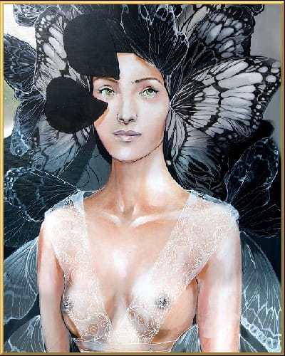 plakat Maggie Piu, Freewolna Butterfly, 40x50 cm, rama alu złota 41x51 cm.jpg