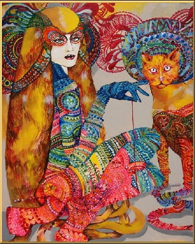 plakat Maggie Piu, Ina z Rudolfem, 40x50 cm, rama alu złota 41x51 cm.jpg