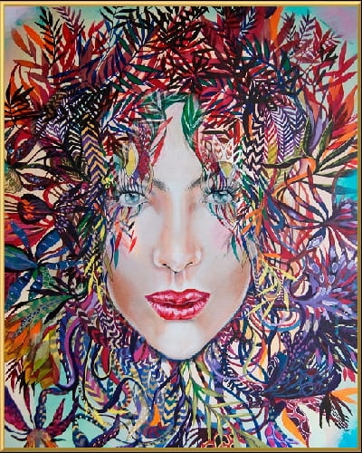 plakat Maggie Piu, Medusa Kolor 2, 40x50 cm, rama alu złota 41x51 cm.jpg