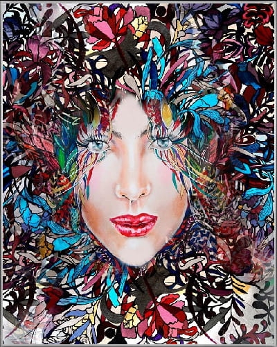 plakat Maggie Piu, Medusa Kolor 3, 40x50 cm, rama alu srebrna 41x51 cm.jpg