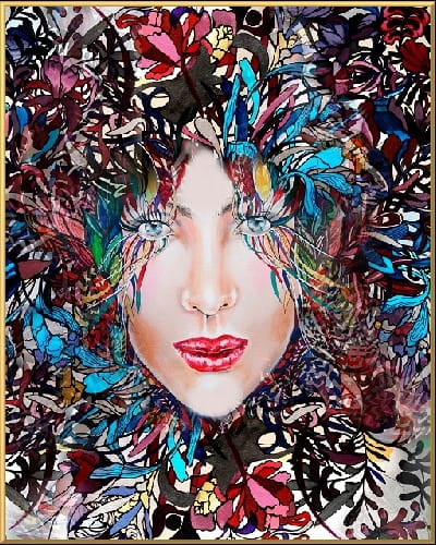 plakat Maggie Piu, Medusa Kolor 3, 40x50 cm, rama alu złota 41x51 cm.jpg