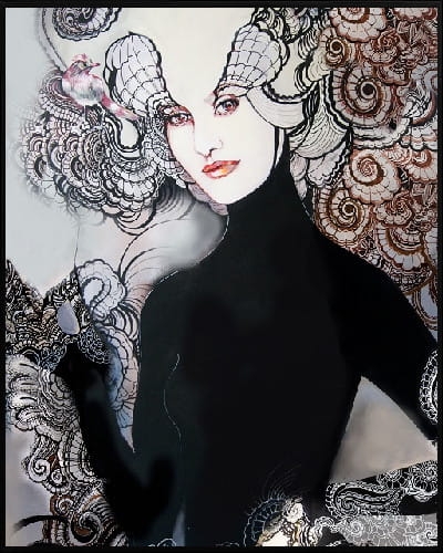 plakat Maggie Piu, Lady Black, 40x50 cm, rama alu czarna 41x51 cm.jpg