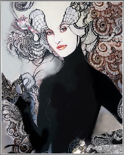 plakat Maggie Piu, Lady Black, 40x50 cm, rama alu srebrna 41x51 cm.jpg