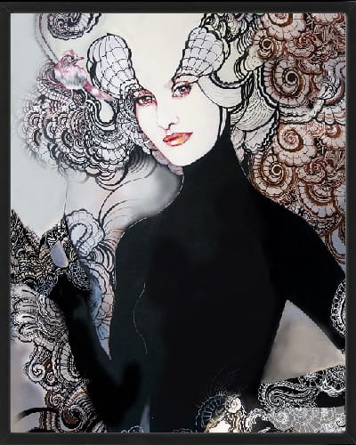 plakat Maggie Piu, Lady Black, 40x50 cm, rama basic czarna 42x52 cm.jpg